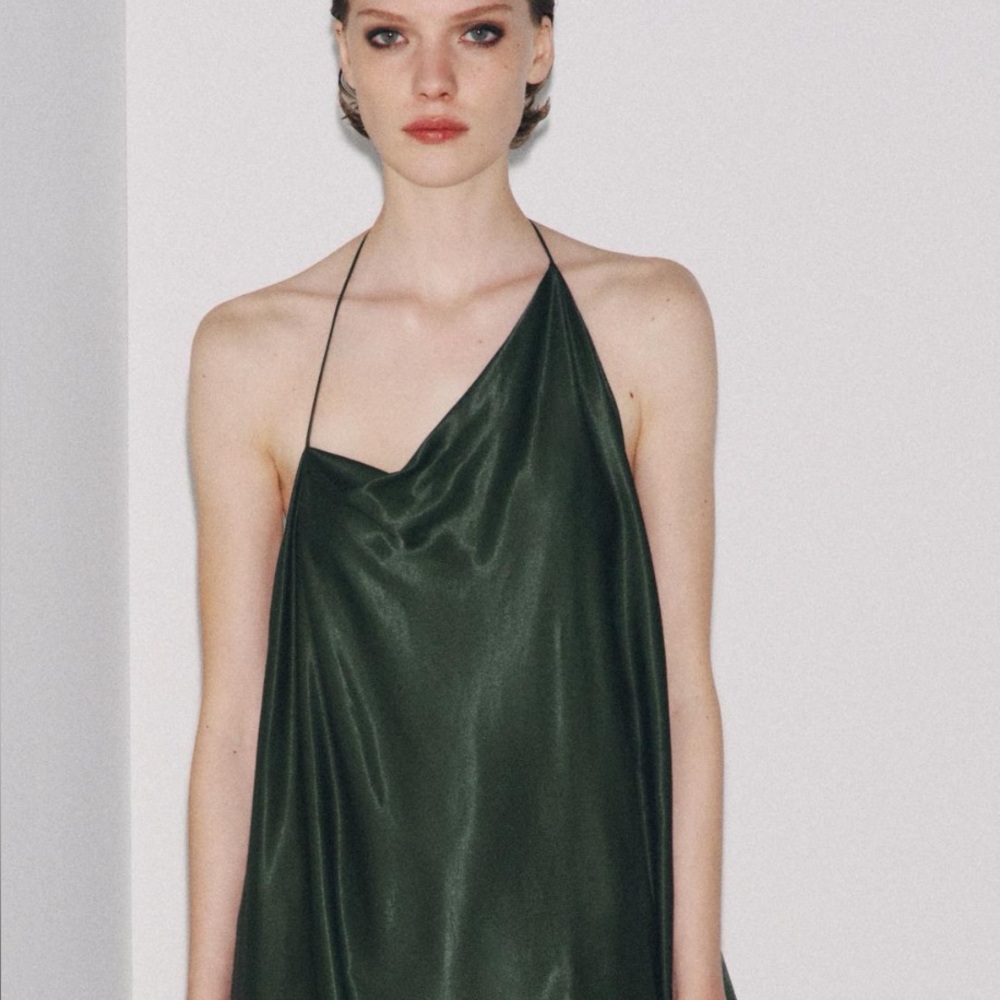 Zara Elegant Backless Dark Green Dress